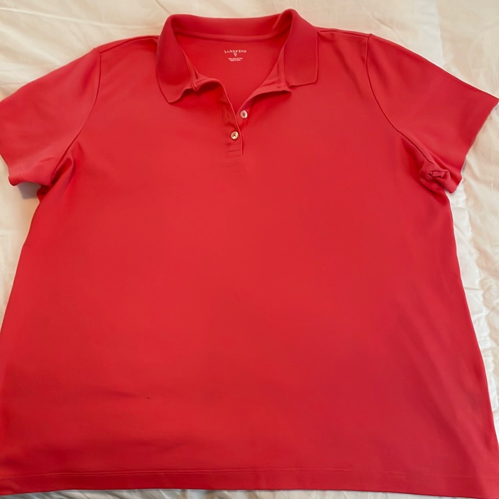 Polo top. Lands End. Size XL-18. Peach color. Excellent condition.